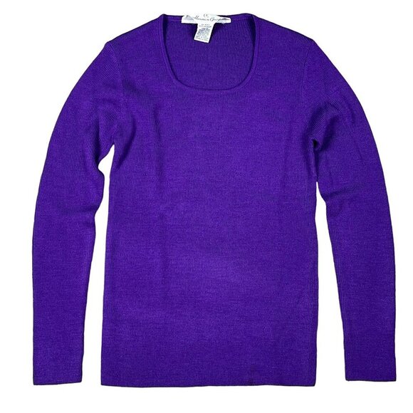 VTG Herman Geist Purple Square Neck Sweater Size Medium - Picture 1 of 3